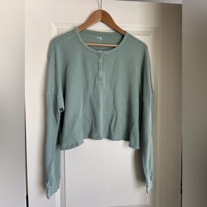 PacSun Sage Green Long Sleeve Henley Top